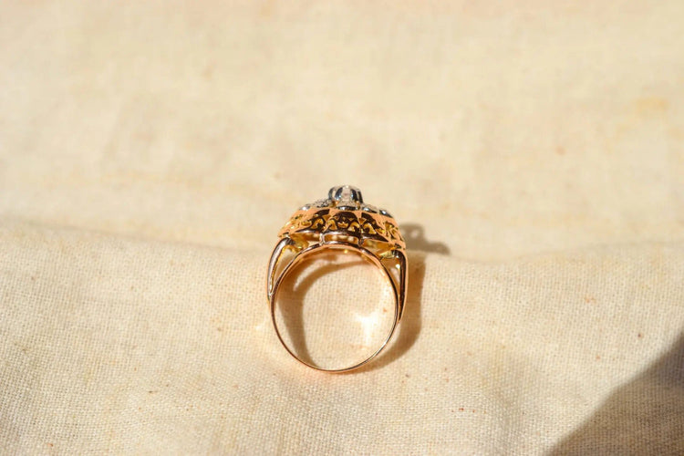 Bague 51 Bague Marguerite dôme Diamants 58 Facettes Ref3434