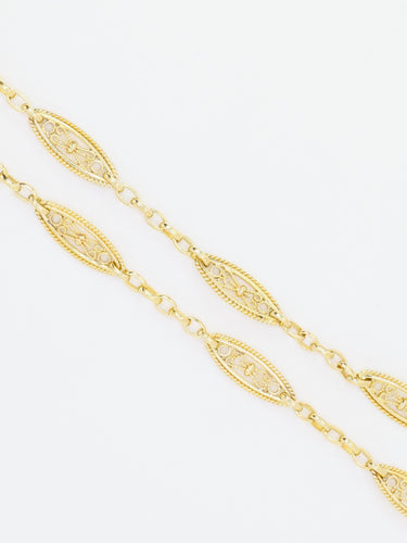 Collier Collier chaine Art Nouveau maille filigrane or jaune 58 Facettes 1152.2