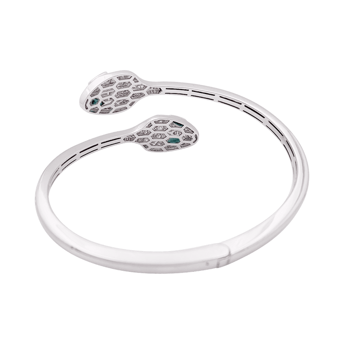 Pulsera Bulgari "Serpenti Seduttori" oro blanco, diamantes, esmeraldas.