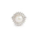 Bague 55 Bague marguerite perle 10mm diamants or blanc 58 Facettes B368