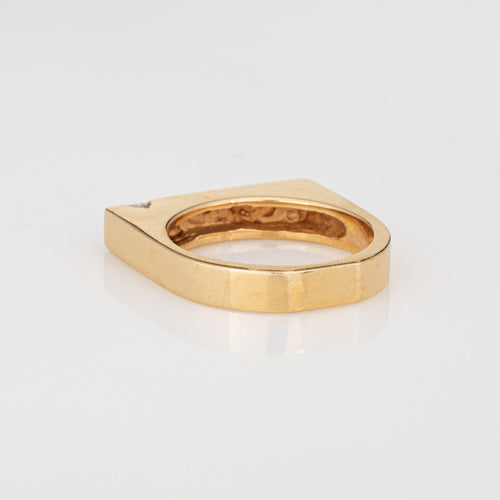 Bague 52 Bague carrée en diamant, taille 6,5, anneau empilable, vintage, or jaune 14 carats, bijoux fins 58 Facettes G14045