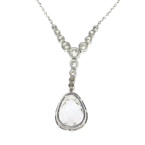 Collier Collier Art déco en platine avec diamant en forme de poire, vers 1920 – Élégance intemporelle 58 Facettes 25203-0190