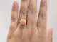 Bague 56 Bague Fleur en or jaune et corail 58 Facettes 33418