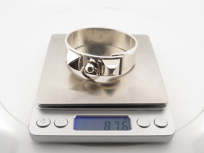 Bracelet bracelet HERMES collier de chien medor 17 argent massif 58 Facettes 263351