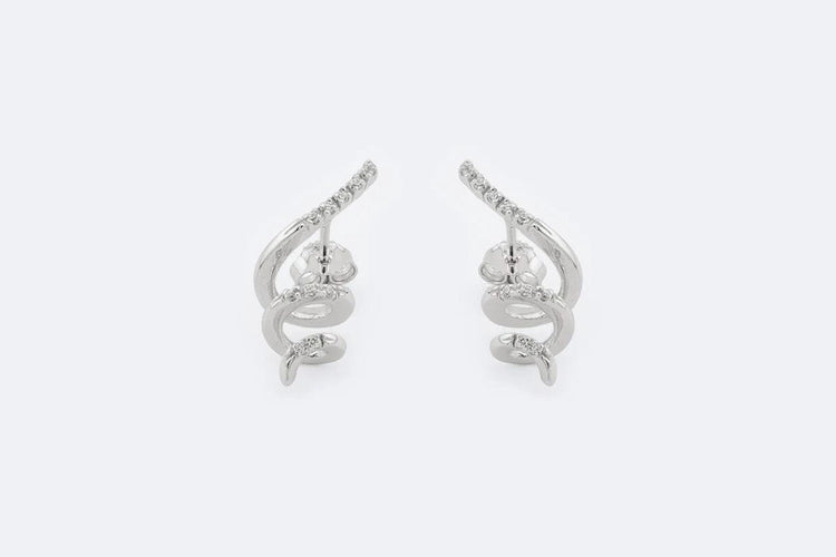 Boucles d'oreilles Oro Bianco Orecchini a spirale in oro bianco e diamanti 58 Facettes ORC209