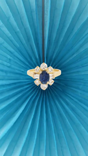 Bague 49 Bague Pompadour Saphir 1.20 Diamants 58 Facettes BSA91