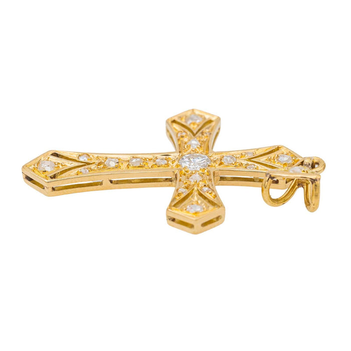 Pendentif Pendentif Croix Or jaune Diamant 58 Facettes 3319525CN