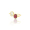 Toi & Moi yellow gold diamond and ruby ring 
