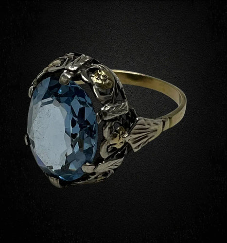 Bague Bague française du début des années 1900 avec spinelle bleu 58 Facettes
