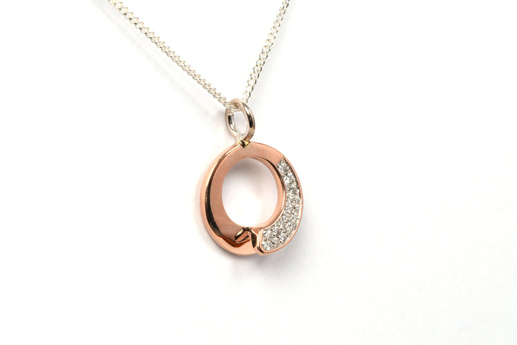 Pendentif Pendentif contemporain or rose, diamants 58 Facettes 21750