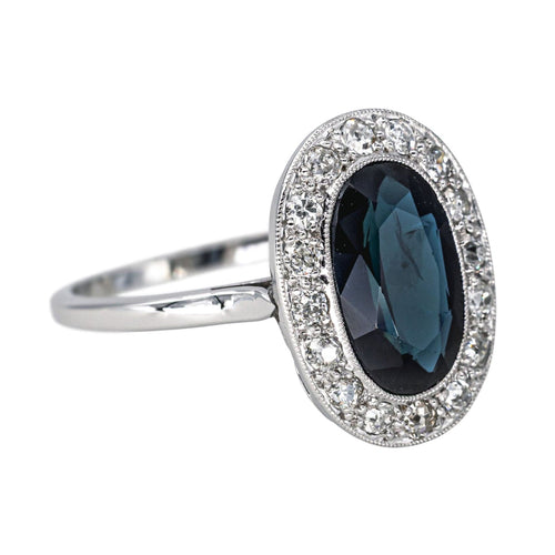 Bague 53 Bague Pompadour  Or blanc, Platine Saphir, Diamant 58 Facettes 4555742RV