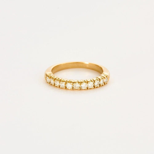 Bague 53 Alliance demi-tour diamants or jaune 58 Facettes