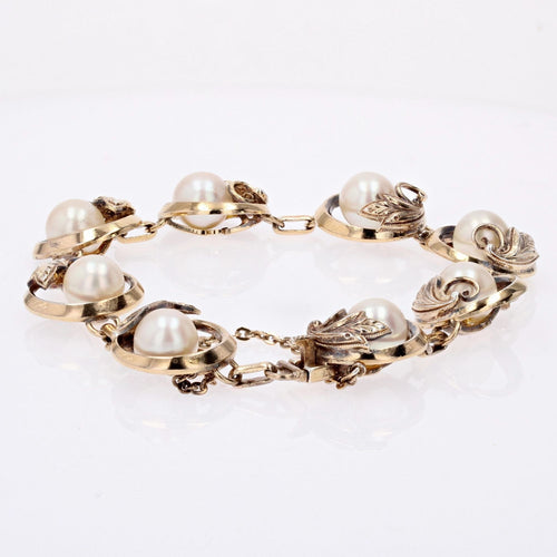 Bracelet Bracelet ancien en vermeil et perles de culture 58 Facettes CVBR25A