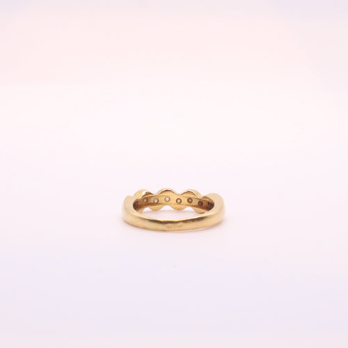 Bague Alliance Demi-tour diamants sertis sur or jaune 58 Facettes