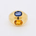 Bague double Jonc or jaune, saphir jaune, saphir bleu 58 Facettes 381