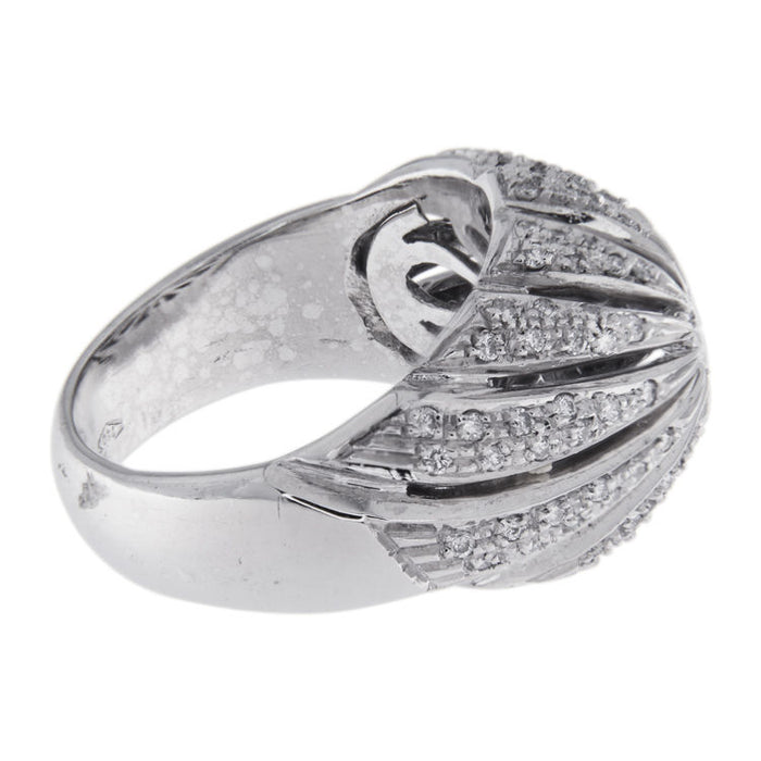 Ring vortice in white gold with diamond