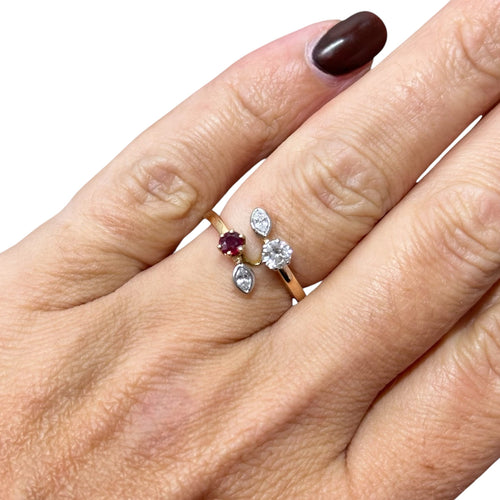 Bague 53 Bague toi et moi rubis et diamants 58 Facettes 295