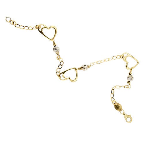Bracelet Bracelet deux ors avec coeurs 58 Facettes 29396
