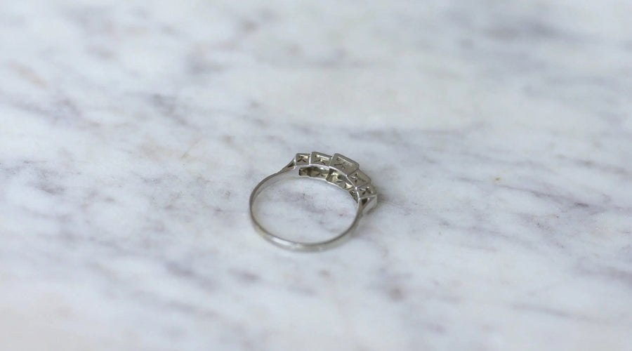 Bague 56 Bague Jarretière Art Déco Diamants 58 Facettes