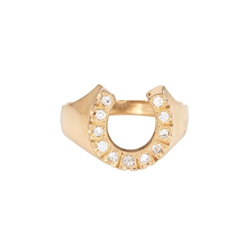 Bague 60 Bague fer à cheval vintage en diamant, bijou porte-bonheur 58 Facettes G14058