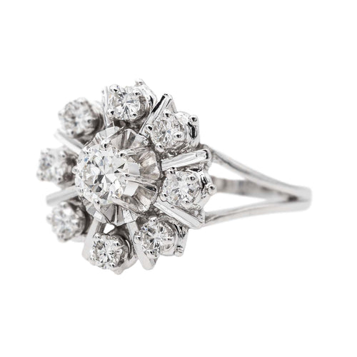 Bague 55.5 Bague Marguerite Or blanc Diamant 58 Facettes 3447716CN