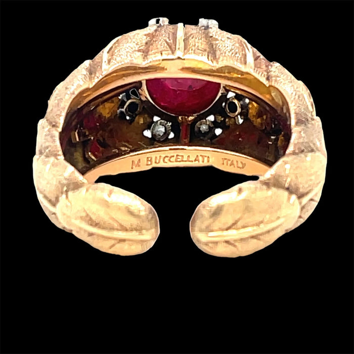 Bague Mario Buccellati Ruby Diamond Gold Ring 58 Facettes