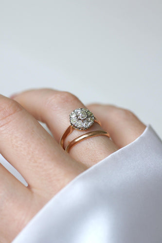 Bague 54 Bague Marguerite Ancienne Or rose, Platine, Diamants 58 Facettes