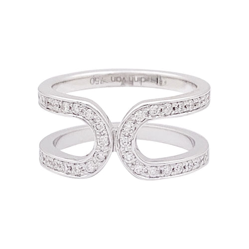 Bague 50 Bague Dinh Van "Maillon" or blanc, diamants. 58 Facettes 33882