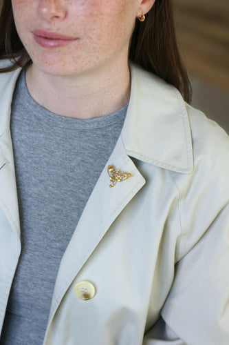 Broche Hubert Martincourt Broche Art Nouveau or jaune et perles 58 Facettes