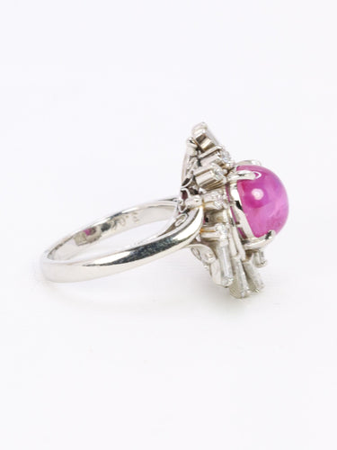 Bague 49.5 Bague marguerite rubis étoilé diamants 58 Facettes 1131.2