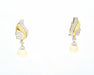 Boucles d'oreilles Boucles d'oreilles en or jaune et blanc avec perles et diamants 58 Facettes