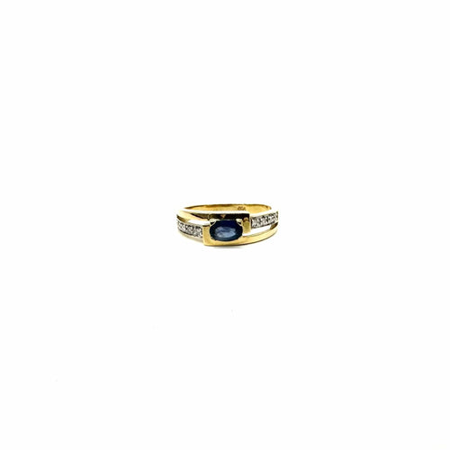 Bague or jaune, saphir et diamants 58 Facettes Z15B51624
