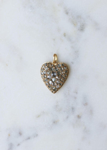 Pendentif Pendentif Ancien Cœur Diamants sur Or Rose 58 Facettes
