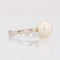 Bague 50 Solitaire or blanc perle de culture 58 Facettes 15-077