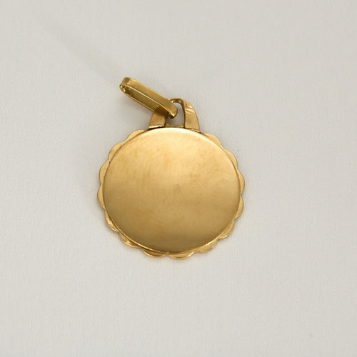 Pendentif AUGIS - Médaille or jaune, rubis de synthèse et diamants 58 Facettes DIE1211