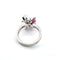 Bague 51 Bague en or blanc avec rubis et diamants 58 Facettes