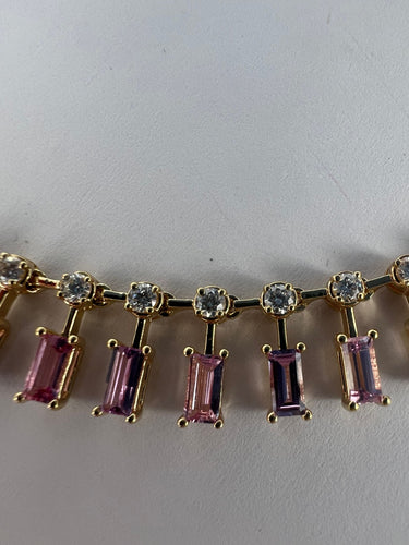 Collier Collier ras du cou en saphir rose et diamant 58 Facettes NECK-462