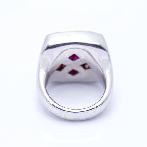 Gold Ring with Diamonds and Rubies