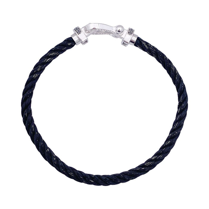 Bracelet Bracelet Fred, "Force 10", or blanc, acier et diamants noirs. 58 Facettes 33414