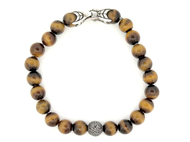 Bracelet bracelet DAVID YURMAN spiritual beads oeil de tigre & diamants 58 Facettes 260547