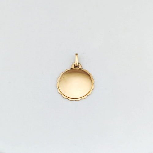 Pendentif Maison Augis - « Médaille d'Amour » en or jaune "Plus qu'hier, moins que demain" 58 Facettes 32664