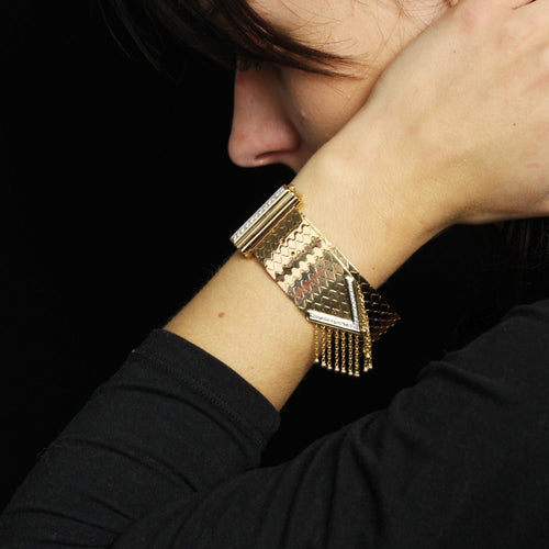 Bracelet Bracelet ceinture or diamants rétro 58 Facettes 24-209