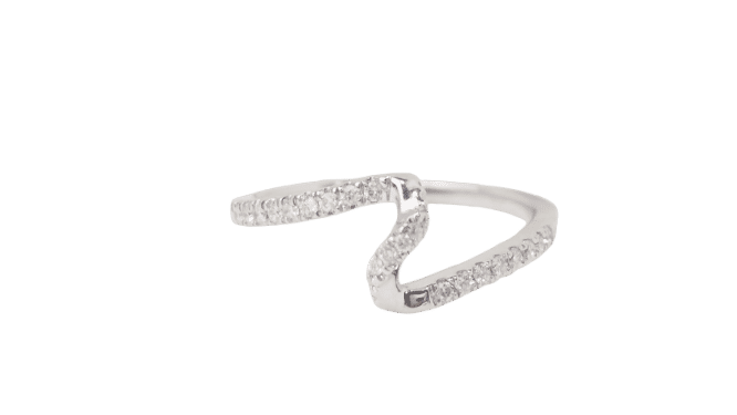 Bague 54 Bague Zig Zag en or blanc et diamants 58 Facettes 32749