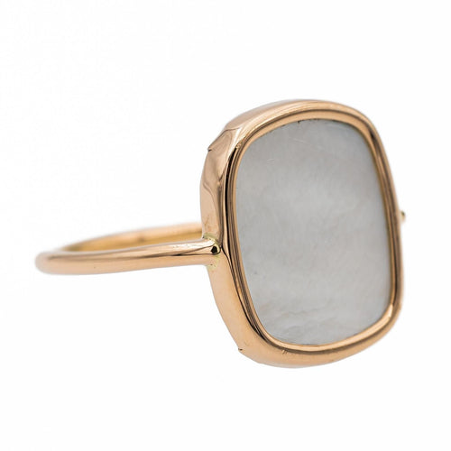 Bague 56 Ginette NY Bague White mop antique Or rose Nacre 58 Facettes 2730190CN