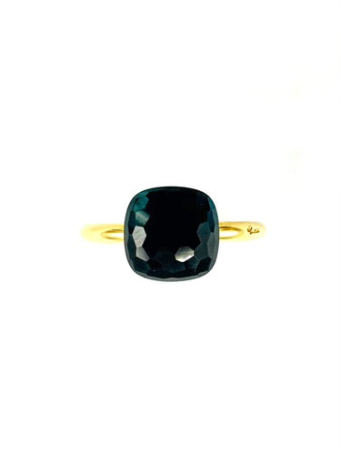 Bague 54 POMELLATO. Collection "Nudo Petit", bague 2 ors 18K et topaze bleue de Londres 58 Facettes