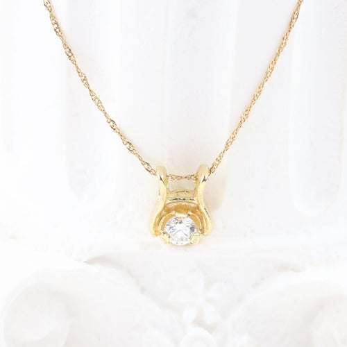 Pendentif Pendentif en or jaune 18 carats serti d'un diamant taille brillant 58 Facettes 135024B/A