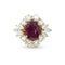 Bague Bague en or blanc avec rubis thaïlandais de 3,24 ct et diamants 58 Facettes 17890