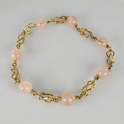 Bracelet Superbe bracelet en or jaune avec quartz rose 58 Facettes 2508034