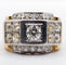 Bague 48 Bague tank art déco or jaune, platine et diamant 58 Facettes A05718