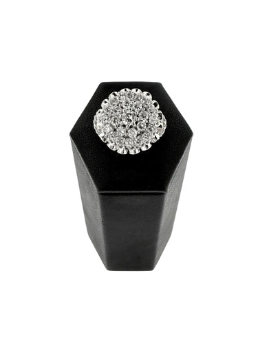 Bague 55 Bague cocktail vintage certifiée HRD or blanc et diamants 58 Facettes